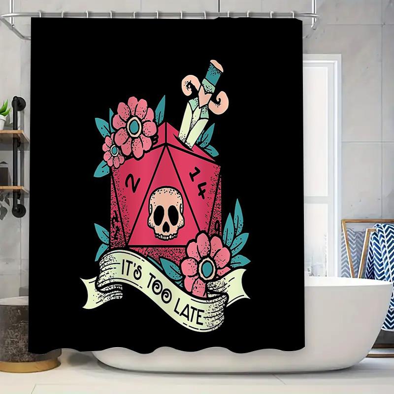 

Vintage Skull Floral Shower Curtain Gothic Halloween Tapestry Bathroom Decor Dark Academia Home Decor Spooky Room Divider Backdr W60H190(CM)-1 Pcs