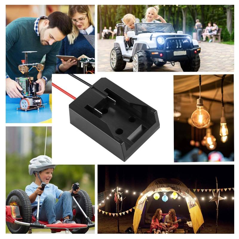 Power Connector Adapter Dock Holder With I/O Switch for 14.4-60V Li-Ion Battery Power Tool Battery Converters