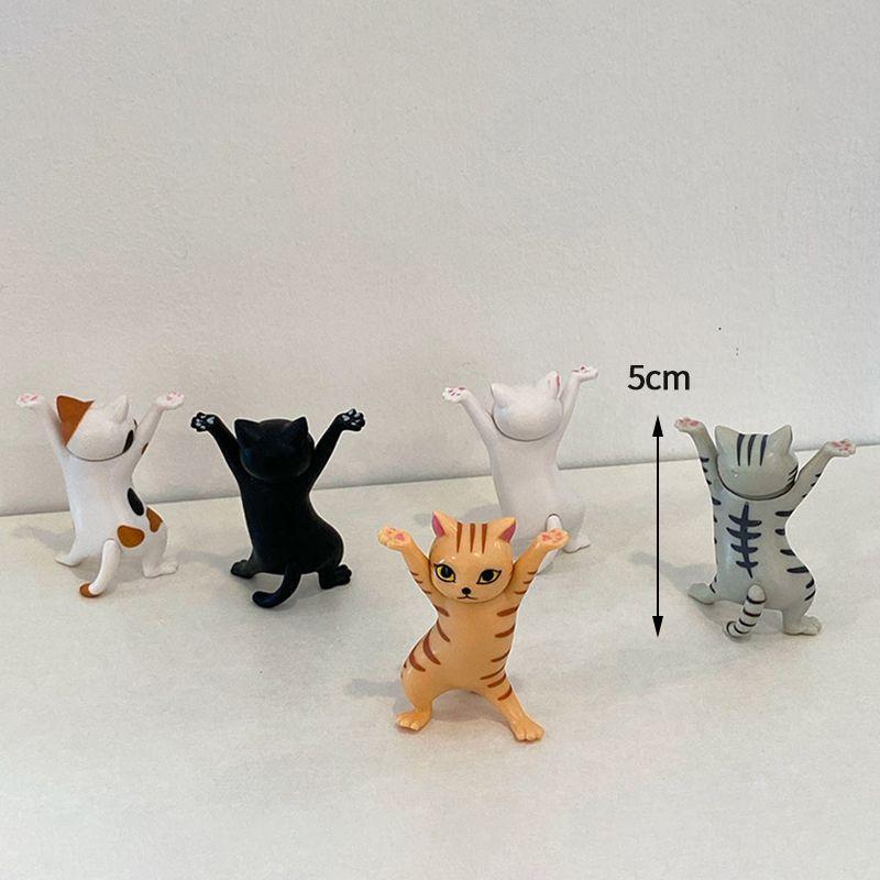 Charming Cat Figure Pen Holder Jewelry Stand And Earphone Support In Sturdy Pvc Material