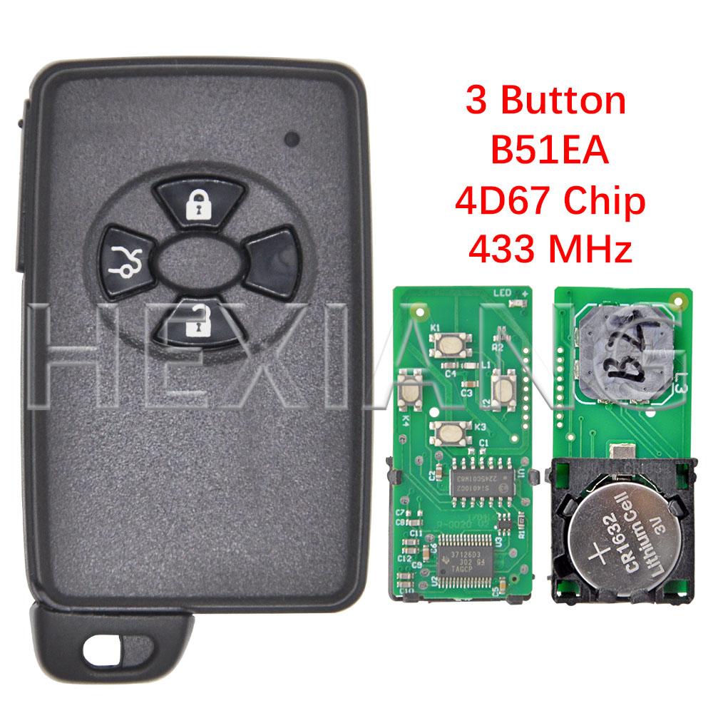 HE 2/3 Tasten B51EA 4D67 433ASK Auto Fernbedienung Schlüssel 89904-52071 Für Toyota Yaris Corolla Auris Rav4 2006+
