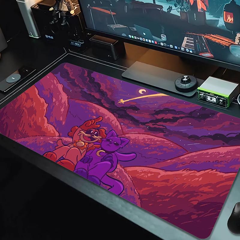 poppy playtime Mauspads Großes Gaming-Tischkissen Rutschfest Laptop Tablet Großes Mauspads XXL Matte Mini-PC Spielmatte Mit Verriegeltem Rand_xia 30cmx60cm(11.8x23.6inch) black