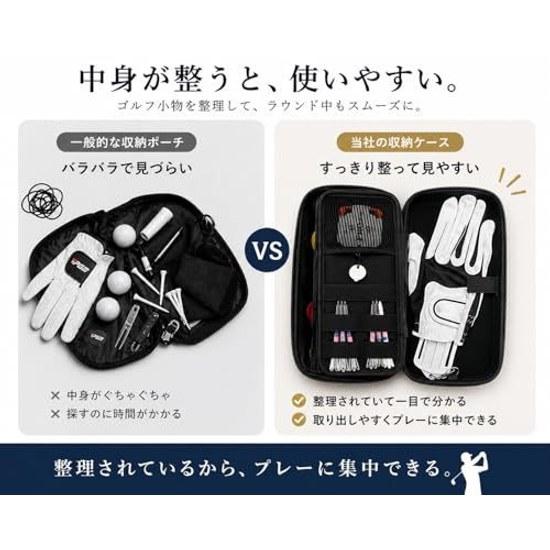 Golf Pouch Glove Holder Small Item Storage Partitioned Large Capacity Tee Marker Carabiner Water-resistant Round Mens Womens.