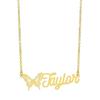 18K Gold Plated Stainless Steel Name Necklace with Butterfly Pendant