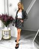 Plus Size Leopard Print Cardigan & Shorts Set for Spring/Autumn