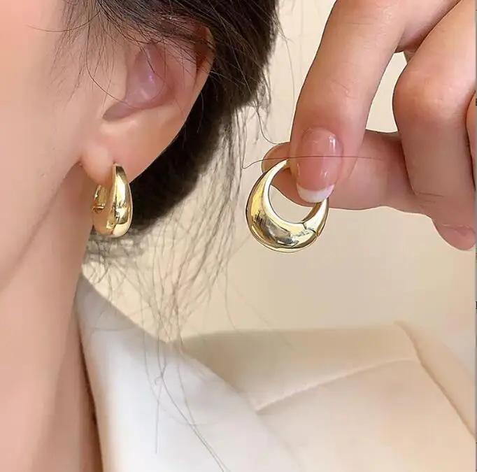 

Серьги-кольца круглые винтажные из серебра 925 пробы для женщин, модные металлические серьги-обручи, ювелирные изделия, предотвращающие аллергию, аксессуары для вечеринок, подарки золотой