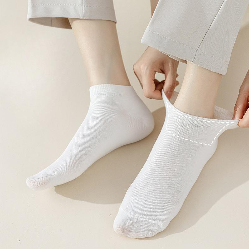 Women's Socks, Summer Thin, Casual, Shallow Breathable Socks, Summer Black and White Women's Boat Socks