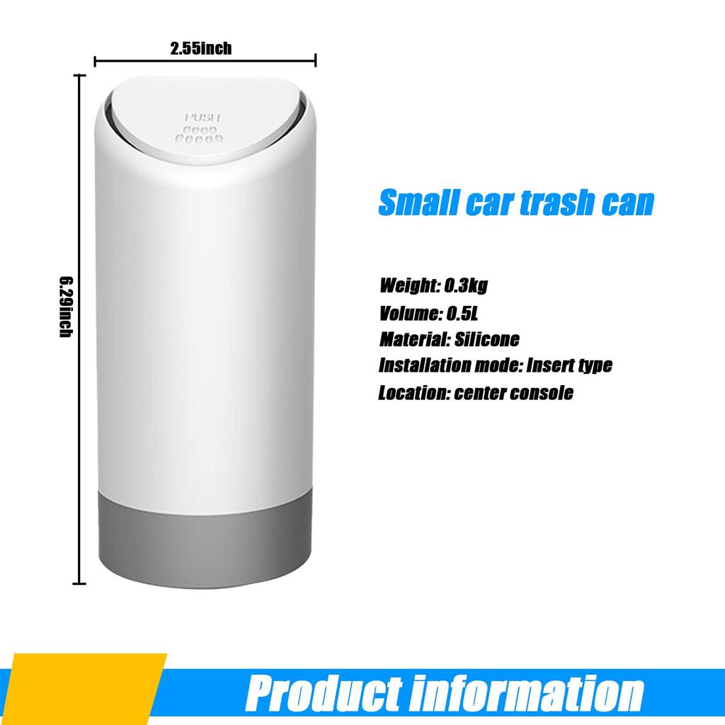 Auto Car Garbage Can Car Trash Can Silicone Garbage Dust Case Holder Rubbish Bin Auto Organizer Storage Box Car Accessories