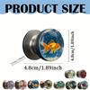 Retro Round Resin Door Handle - Realistic Fish and Floral Design, Crystal Transparent Spherical Door Handle, Artistic Natural Style Decoration