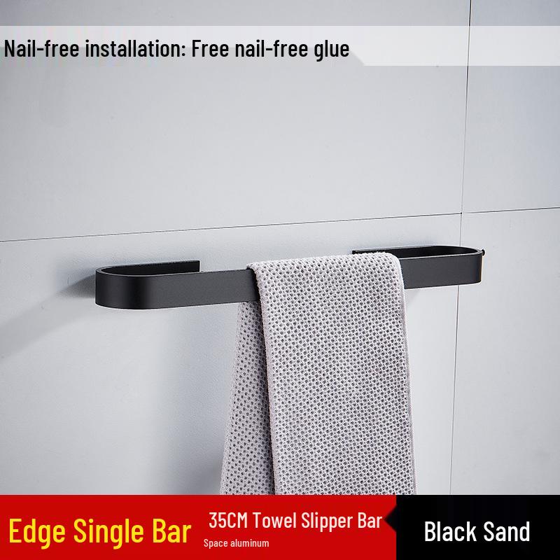 Jessite No-Drill Wall-Mounted Aluminum Towel and Slipper Rack