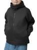One Colors Men's Plus Size Stretch Bonded Diver Jersey Hoodie with Water-Repellent Sweatshirt, Zip-Up Blouson, Size 3L, Black