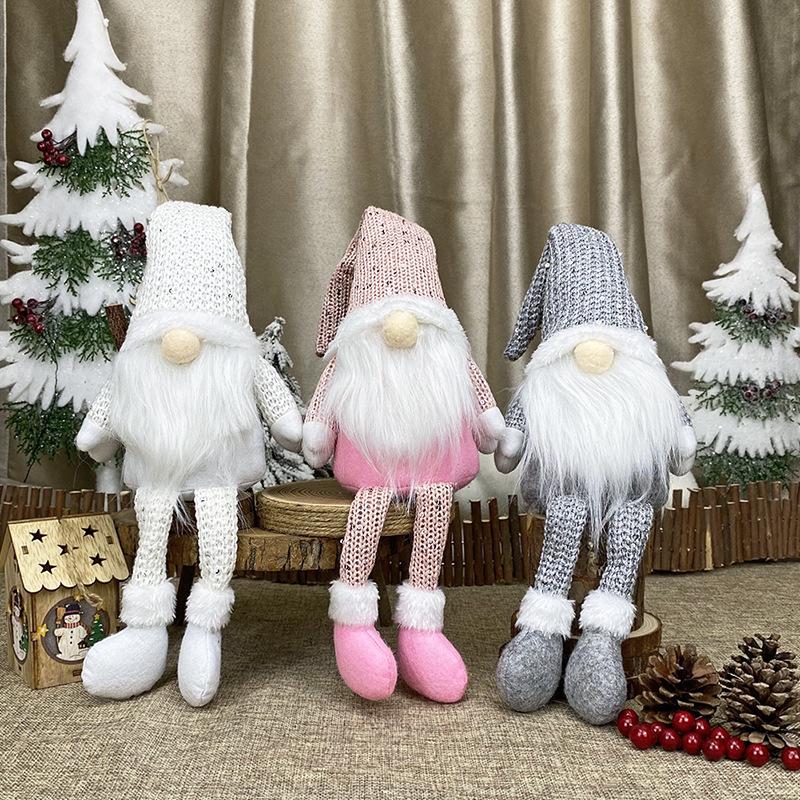Christmas Gnome 2026 Nordic Hanging Leg Doll Faceless Old Man Doll Window Display Dwarf for Home Christmas Tree Decoration Holiday Ornament