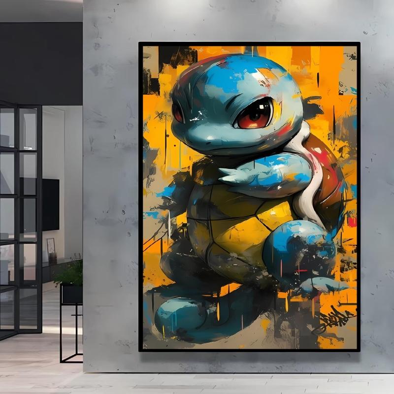 Japanese Anime Canvas Paintings  Pikachu Poster Cartoon Character Picture Bright and Clear Colors High Quality Home Decor