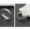 Retro Half Angel Half Demon Wings Creative Ring For Men Women Punk Gothic Open Ring Handmade Jewelry Unisex Accessories Lovers