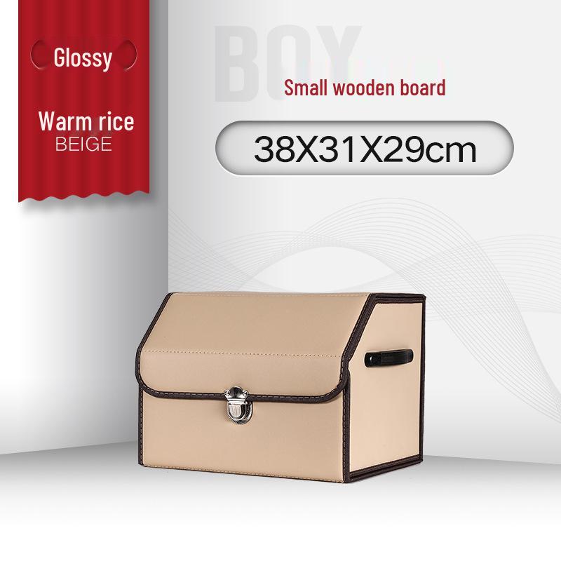 Leather Car Trunk Storage Box with Logo - Multifunctional Folding Organizer