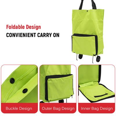 Faltbare Einkaufstrolley-Tasche mit Rollen, zusammenklappbarer Einkaufswagen, wiederverwendbare faltbare Einkaufstüten