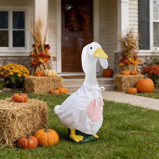 Yousheng 1 Set Easter Porch Goose Bunny Outfits Outdoor Garden Lawn Yard Goose Statue Rabbit Ears Costume Spring Holiday Party Dress-up