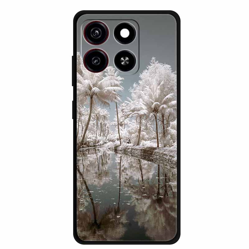 Christmas Cover For ZTE Blade A35 A55 Case Black Silicone Cases for ZTE Blade A55 Cartoon Santa Claus Christmas Tree Back Cover