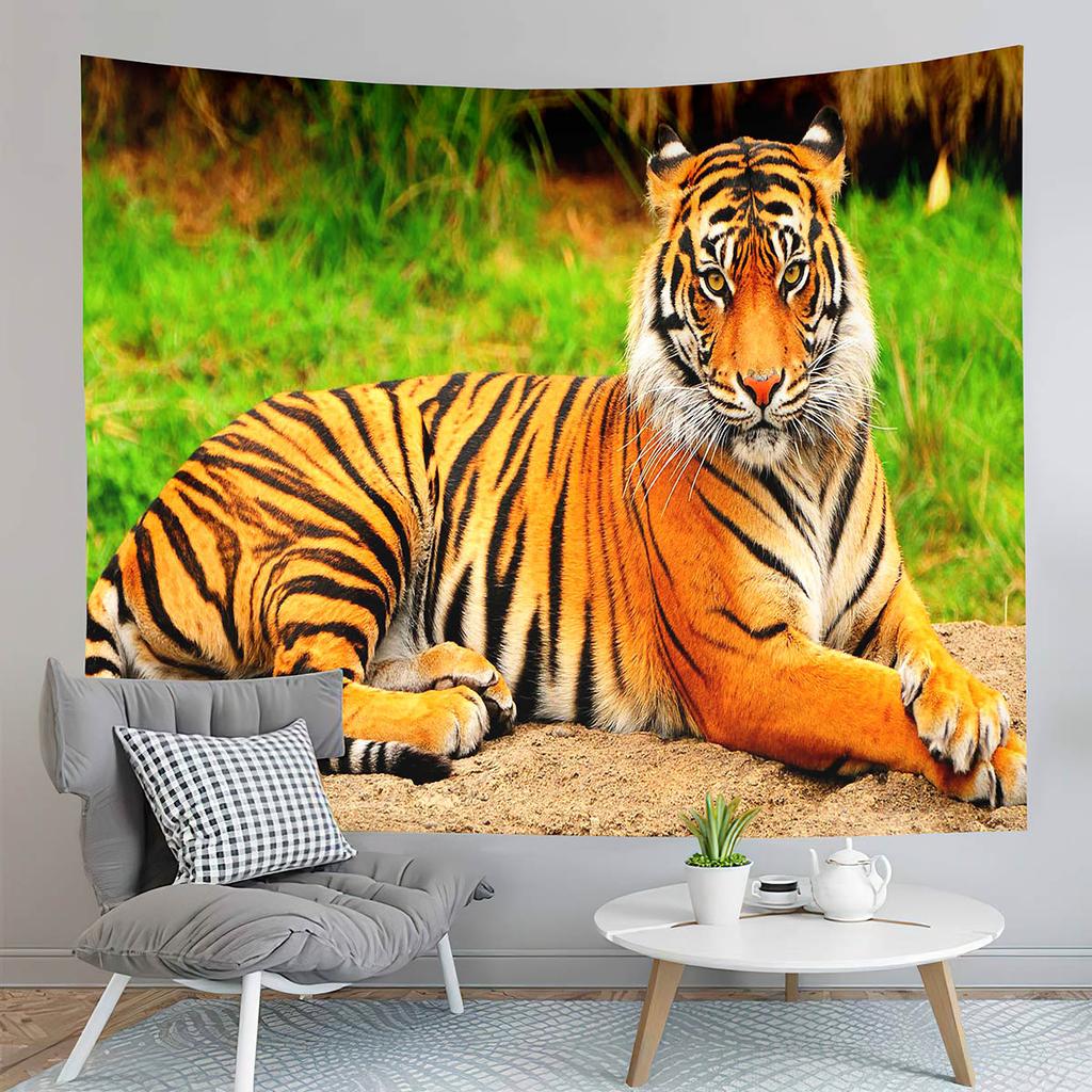 Tiger Tapestry Ferocious Predator Tapestry Wild Animals Tapestry Creativity Art Tapestries Home Living Room Bedroom Dorm Decor