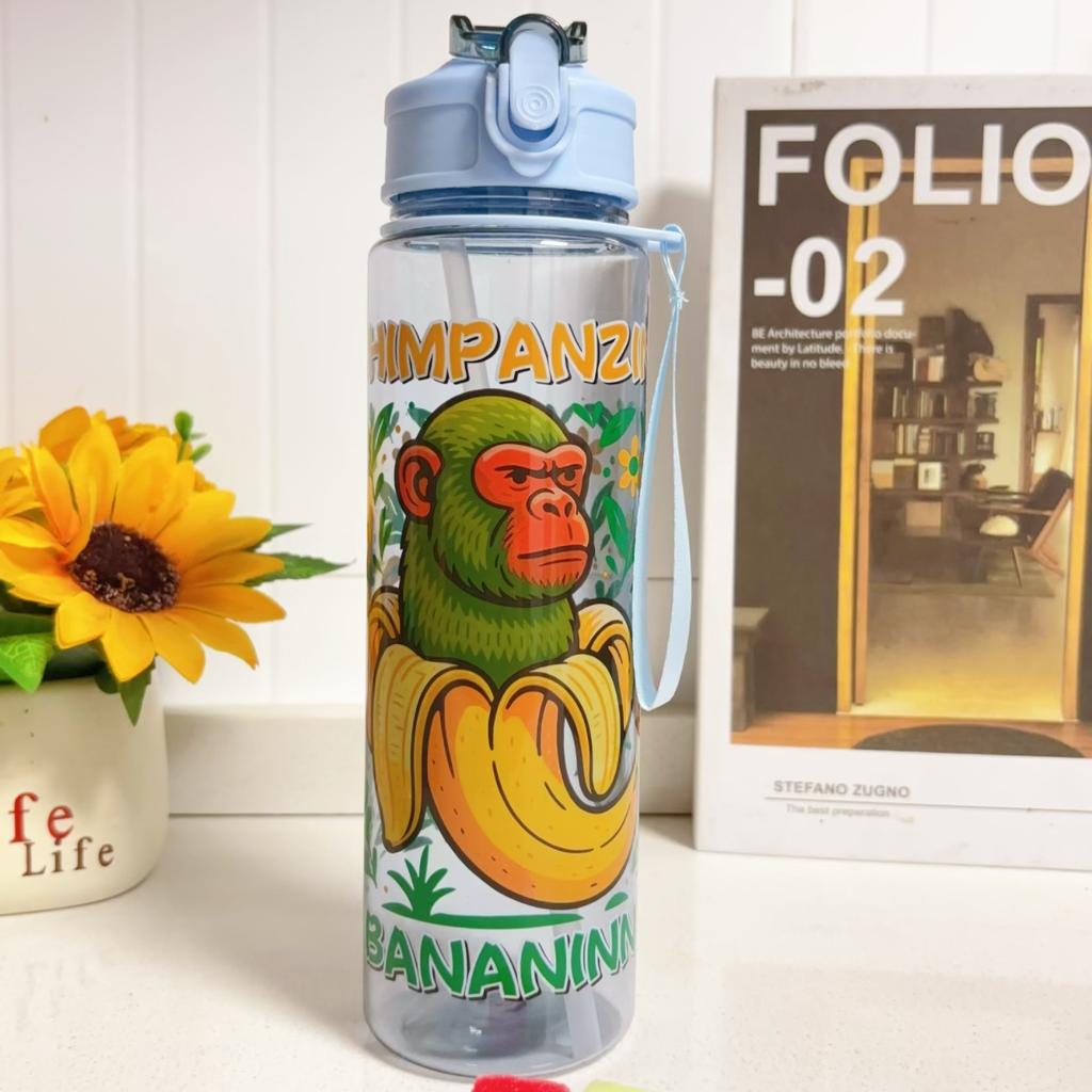 750ML Italienische Brainrot Wasserflasche Outdoor Trinken Cartoon Sportbecher Tung Tung Tung Sahur Tralalero Tralala Weihnachtsgeschenk