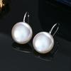 Baroque Button Natural Freshwater Pearl Ear Spoon Style Earrings 925 Silver Fashion Classic Elegant Gifts for Women