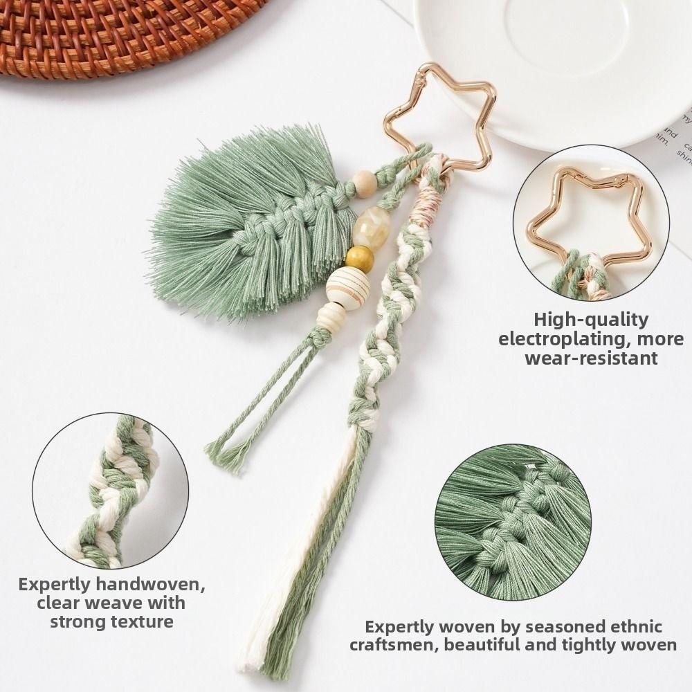 Countryside Style Handmade Woven Keychain Hand Woven Bag Pendant  Jewelry Decoration