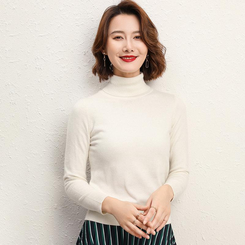 High-collar Women's Knitwear Long-sleeved Short Section Hedging Loose Big Yards Sweater Fall and Winter Fashion Wild Cardigan Bottoming Shirt