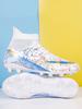 Football Shoes High-top Tf Broken Nails Artificial Turf Leather Feet Boys and Girls AG Long Nails Competition Student Training Shoes