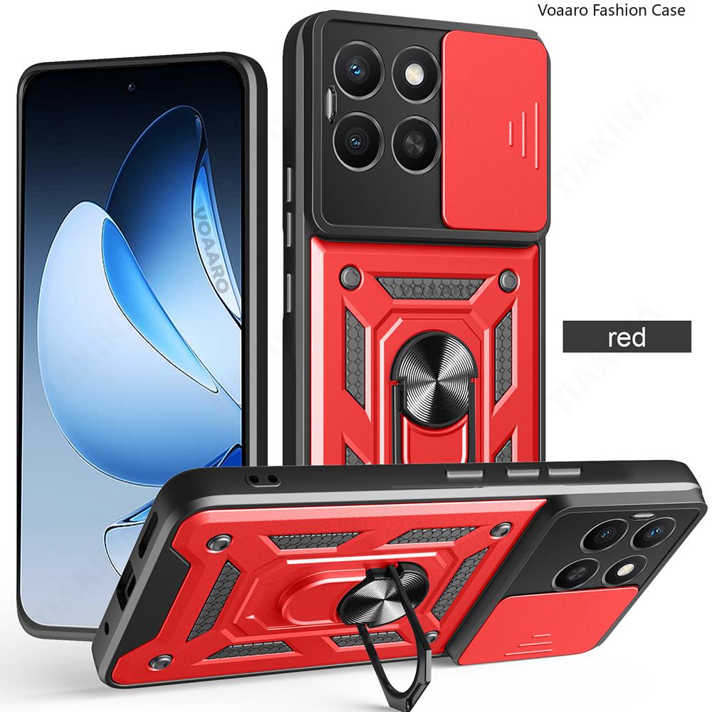 Slide Lens Armor Funda for Honor X8C 4G Case Magnetic Ring Cover for Honor X5 X5B X6A X6B Plus X7 X7A X7B X7C X8A X8B X8 4G Case