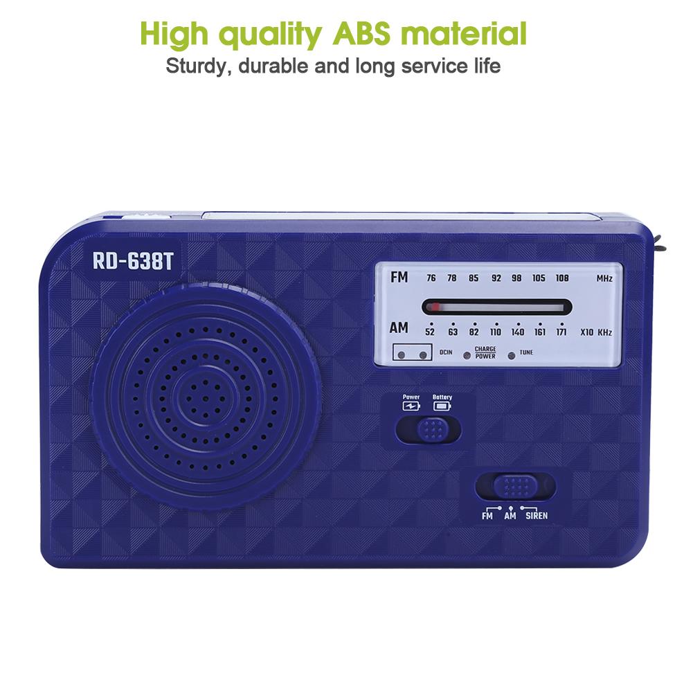 RD638 ABS Solar Energy Emergency Multifunction Hand Crank Radio Support FMCelsiusAM Function