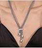 Korean Vintage U-Shaped Rhinestone Tassel Necklace Set - 18k Gold Plated Titanium Steel