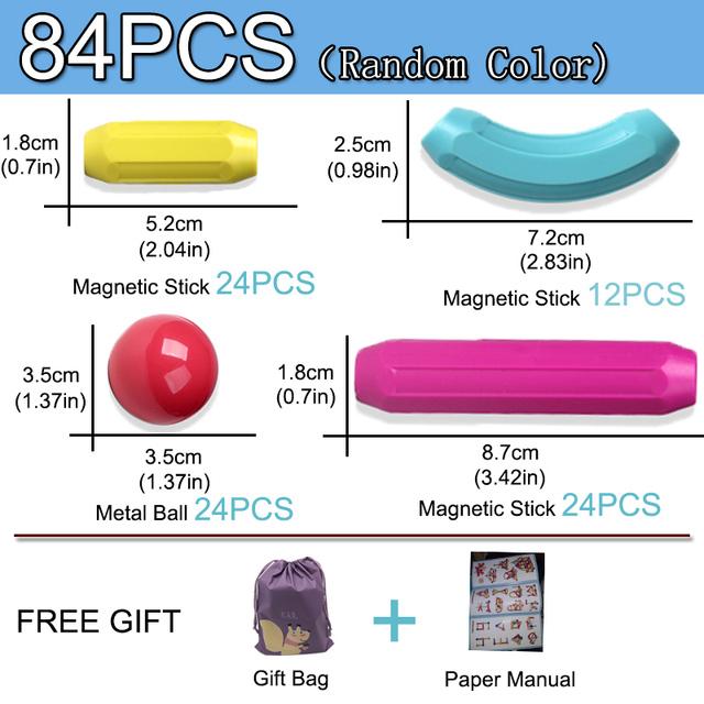 Kids Magnetic Constructor Block Designer Set Magnet Stick Rod Building Blocks Montessori Educational Toys for Children Boy Girl