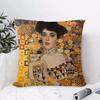 Gustav Klimt Oil Painting Pillow Case Ultra Soft Skin Friendly Fabric Cloud Like Comfort & Concealed Zipper