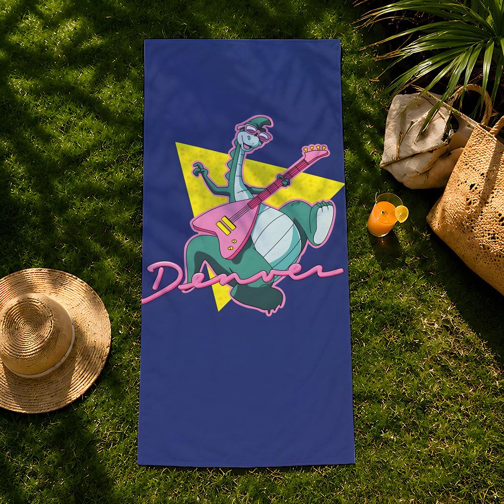 Cartoon Denver the Last Dinosaur Towel beach towel, quick drying absorbent bath towel for Swim,Gym,Camping,Outdoor