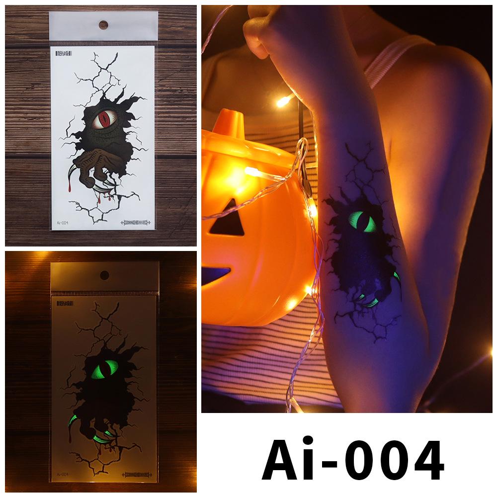 Rikalong Cross-border Halloween Luminous Temporary Spider Tattoo Stickers - Realistic & Scary Designs