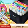 Conjunto de Canetas Marcadoras Acrílicas Aquarela de Dupla Ponta com 48 Cores para Estudantes e Crianças