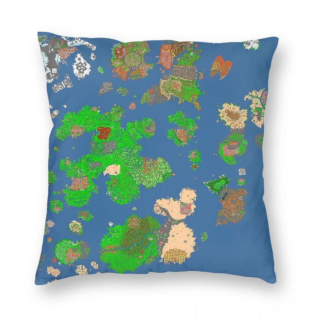 Tibia Spielkarte Quadratische Kissenhülle Polyester Leinen Samt Kreativer Reißverschluss Dekor Kissenbezug Auto Kissenhülle 18