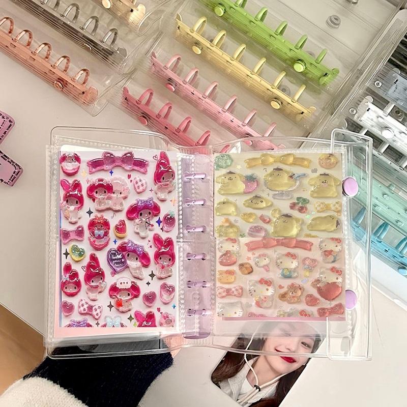Creative Diy Stickers Notebook Transparent Sanrio 3D Sticker Inner Page Sticker Collection Book Protective Shell 3d Cartoon Present
