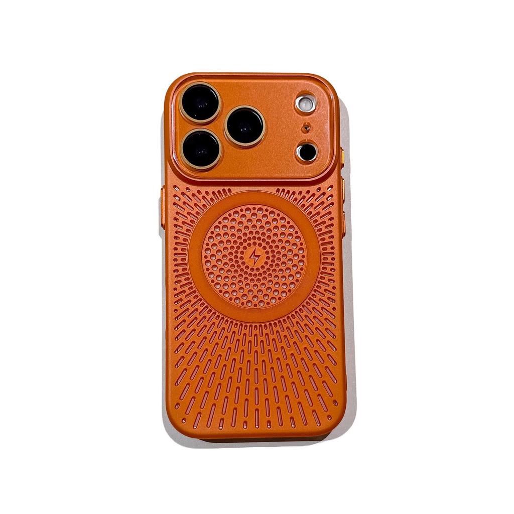 Applicable to iPhone17ProMax Berlin heat dissipation mobile phone case Magnetic suction Apple 16Pro breathable and anti-drop protective case