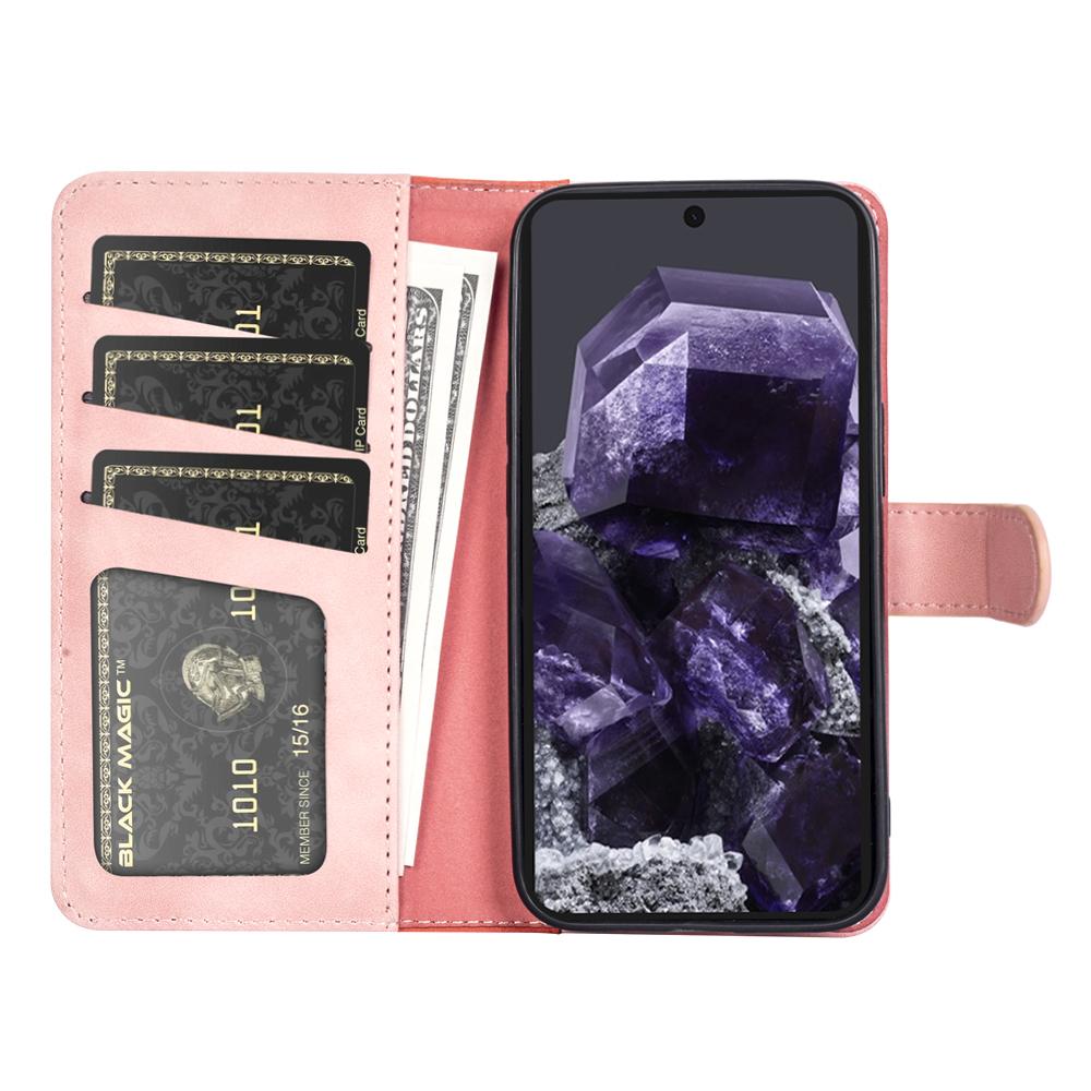 

For Google Pixel 8a Case Color Splicing Phone Cover with Wallet Stand Blue