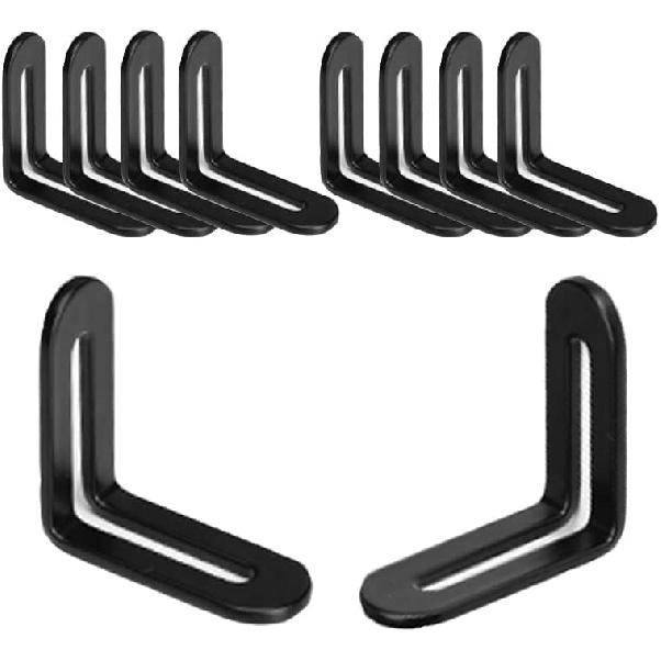 10 Pcs 1 9/10" Adjustable L-Shape Corner Brace with Slot, Metal Connector Slidable Slotted Joint Right Angle Bracket Fastener for Wood Chair