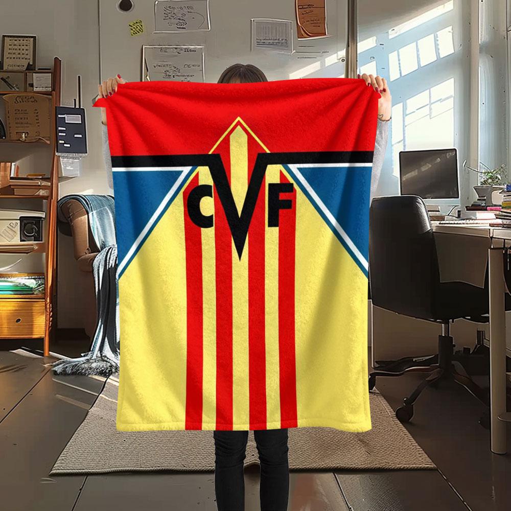 Villarreal CF logo FlAannel Blanket, High quality Comfortable for All Seasons, Home Decor, Warmth and Comfort
