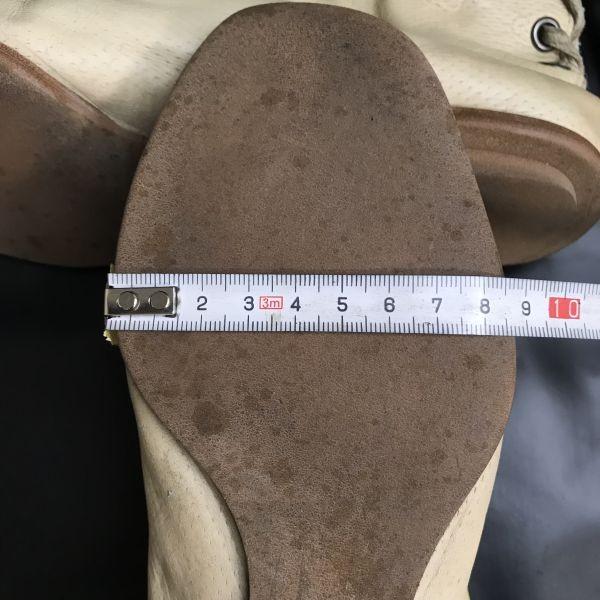 Au BANNISTER Genuine Leather Lace Up Short Boots Beige Women’s Size 23.5 24.5(USED)