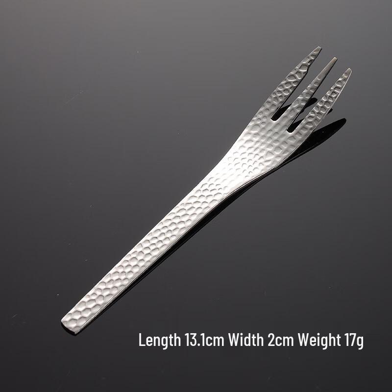 Qianxing Hammered Stainless Steel Large Dessert Forks (12-Pack)