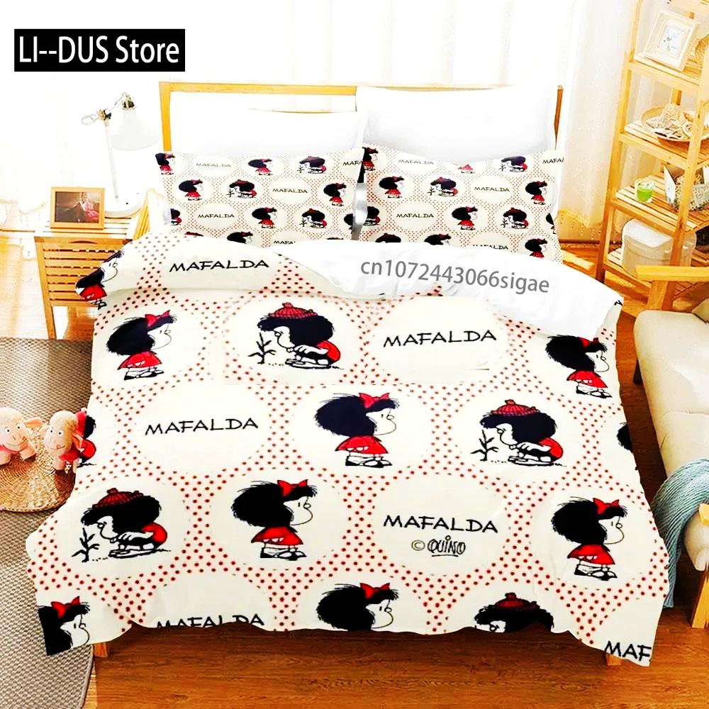 3D Print Mafalda Bedding Set Duvet Cover Bed Set Quilt Cover Pillowcase Comforter King Queen Size Boys Adult Bedding Set