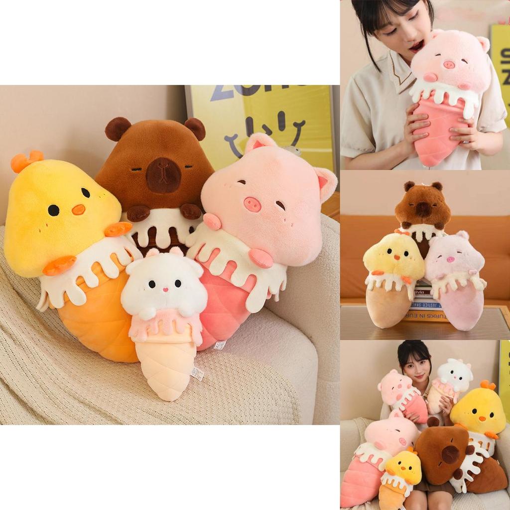 Adorable Cartoon Ice Cream Plush Toy Featuring Cute Capybara Pig Design For Kids