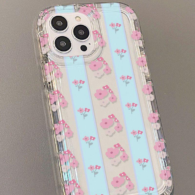 Full screen small floral application iPhone17 airbag mobile phone case 16pro couple 14 Apple anti-drop 13/15 factory