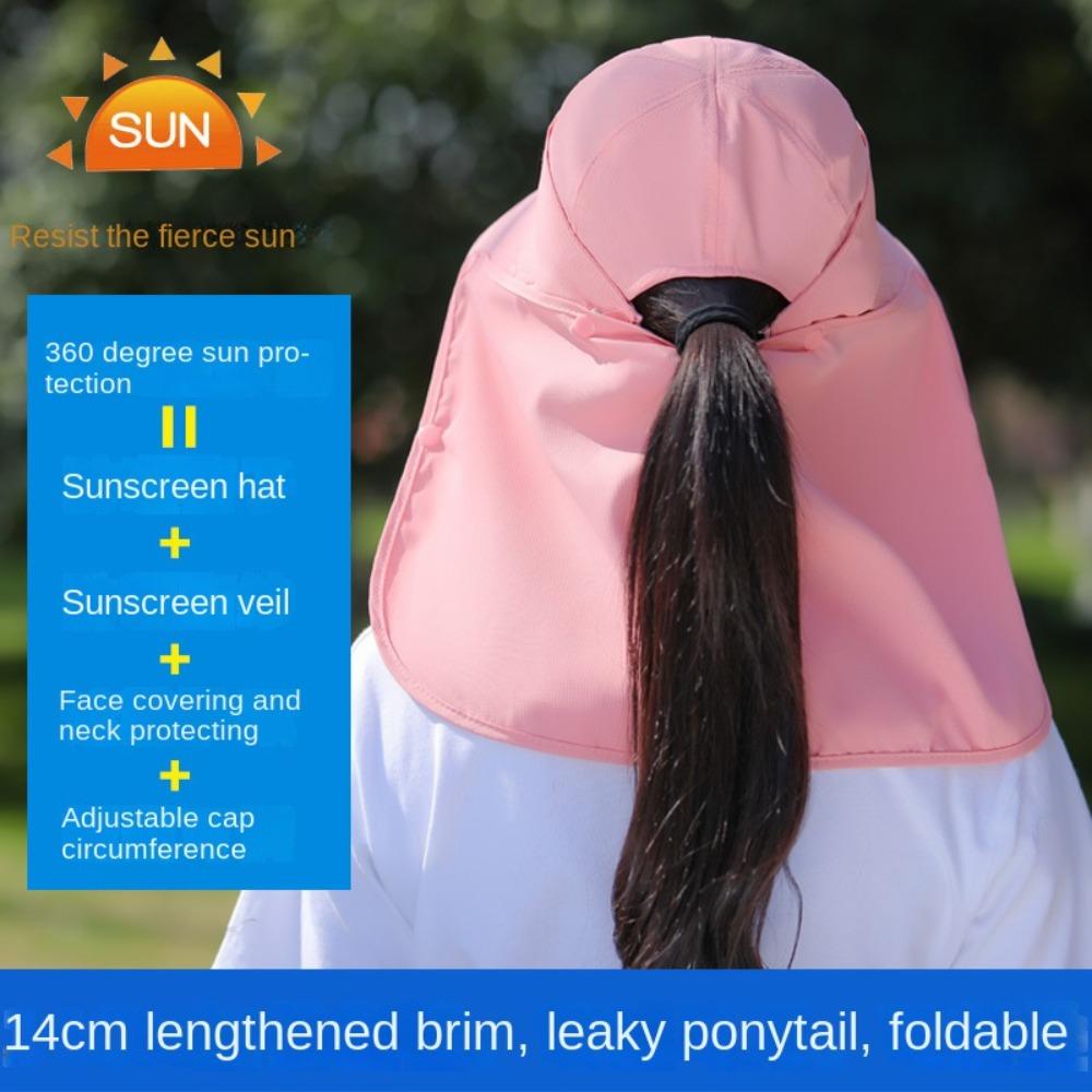 Hut mit breiter Krempe zum Teepflücken, atmungsaktiver Sonnenschutzhut, tragbare Gesichtsmaske, Herren Damen