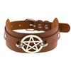 DIEZI Sexy Lignt Brown PU Leather Necklace Women Men New Harajuku Gothic Vintage Heart Chain Choker Statement Necklace Jewelry