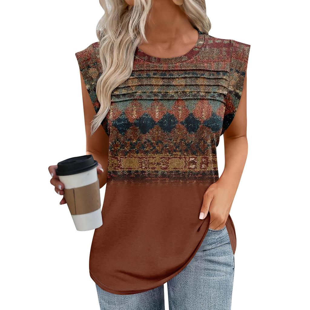 Dámské tílko Letní elegantní ležérní Volný střih Plisované košile Trička s krátkým rukávem