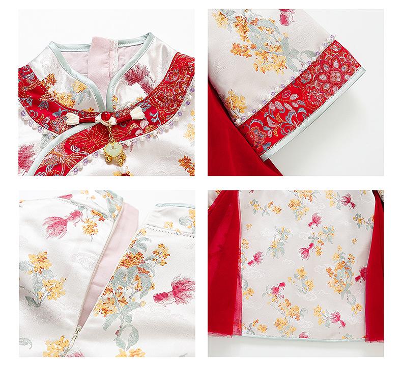 2025 Hanfu Kinder Cheongsam: Kleid im Feen-Stil für Mädchen für Frühling/Herbst